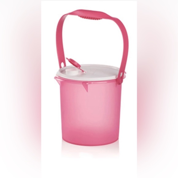 Tupperware Bucket Canister Easy Go 5 Liter Pink & White Color - Picture 4 of 4